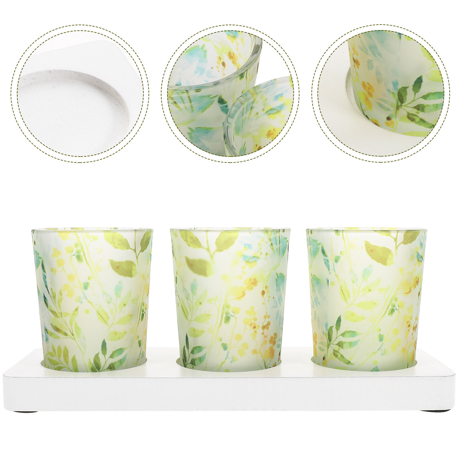Lighting Decor Inc - 3 Pcs C Holders Glass Scented