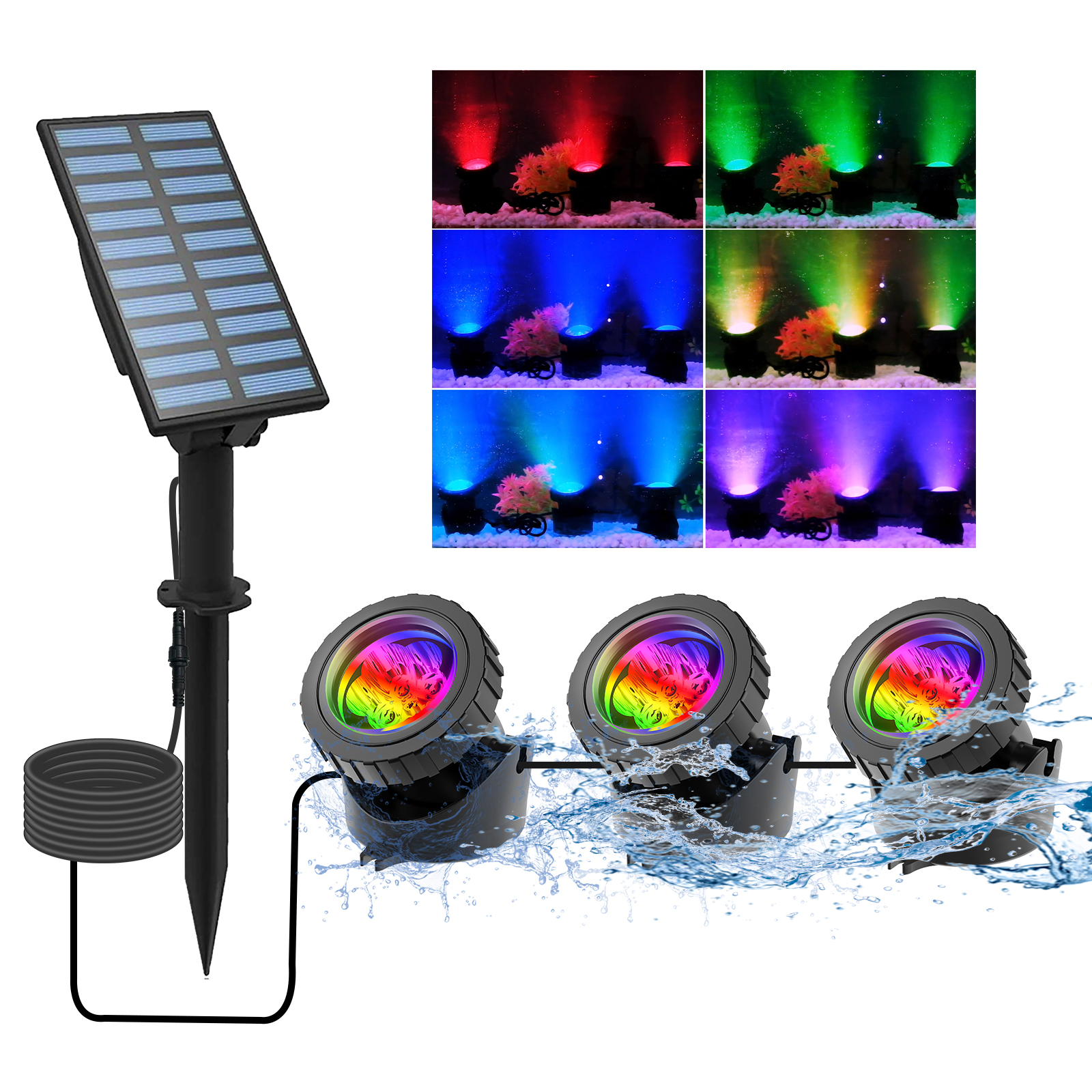 Lighting Decor Sunrise - 2/4/3/5 RGB Solar Light Outdoors IP68