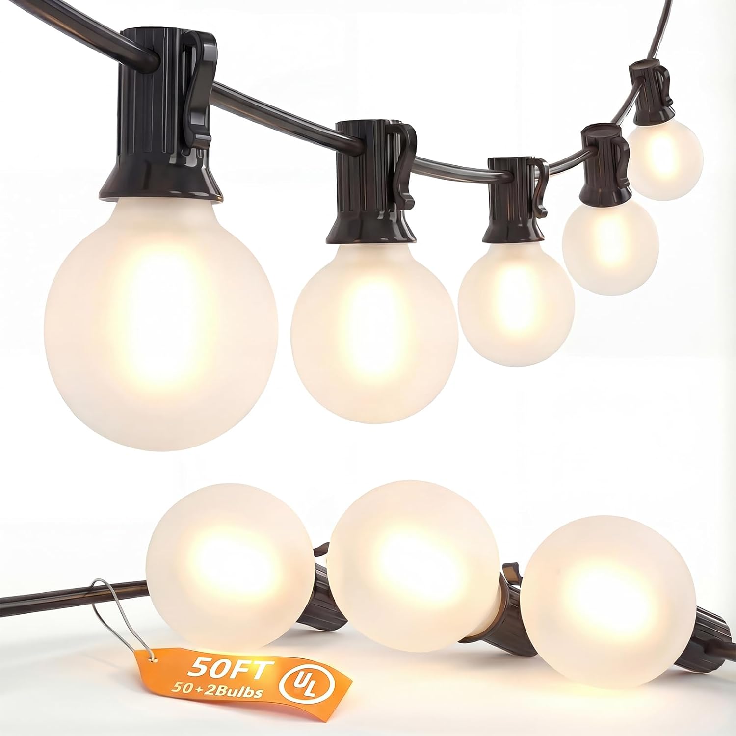 String Light Outdoor - 50FT Outdoor String Lights with 52
