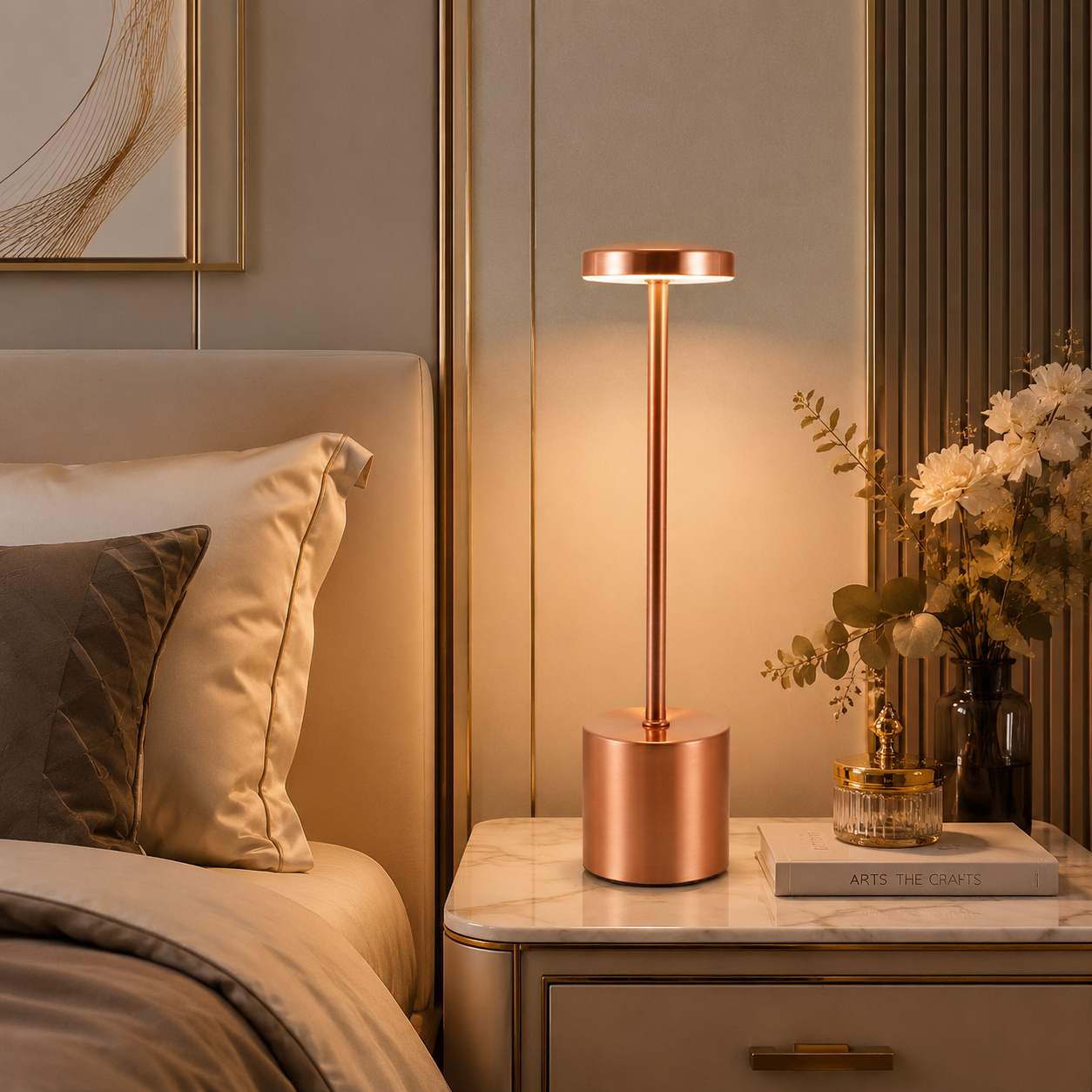 Lighting Table Decor - GGBingo Metal Light Table Lamps Rechargeable