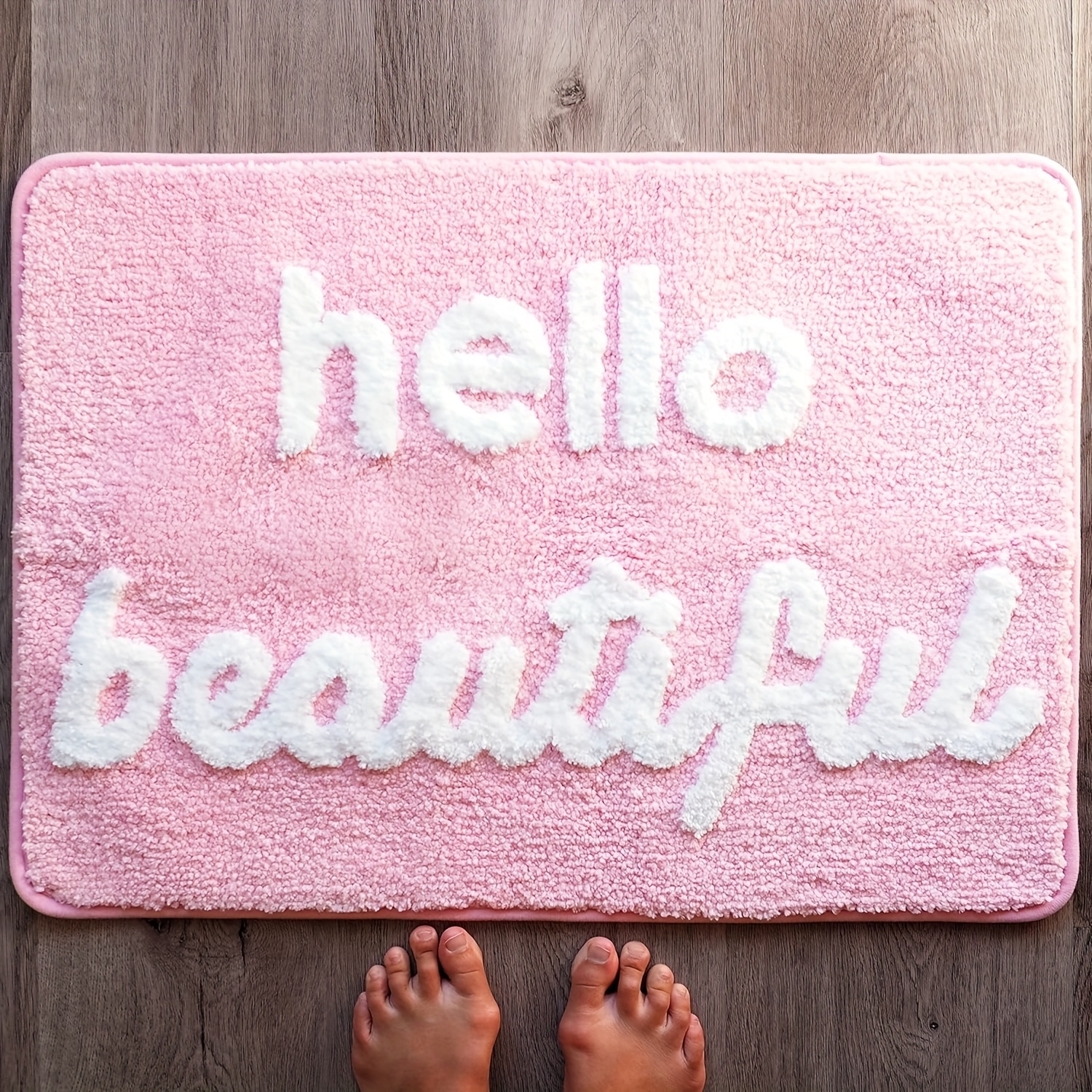 Garage Lighting Decor - 1pc, Hello Beautiful Non-slip Bathroom Mat,