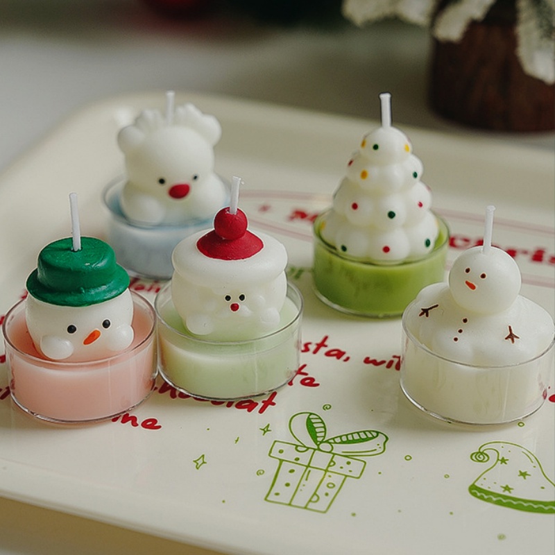 Christmas Tree Tea Candle Snow - Lighting Decor Photos 리뷰 및 가격