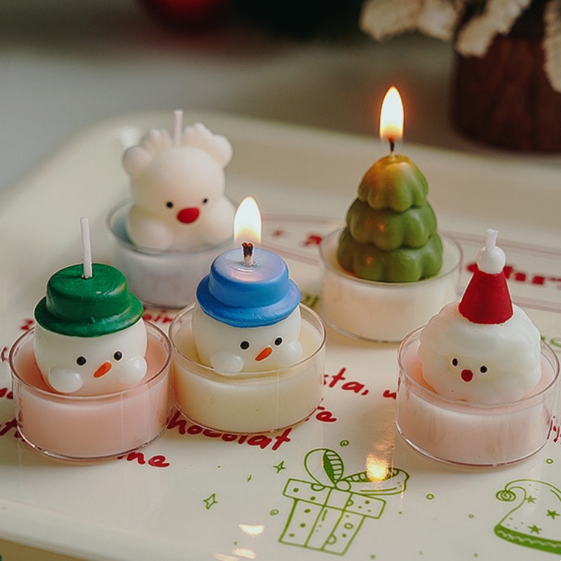 Christmas Tree Tea Candle Snow - Lighting Decor Photos 리뷰 및 가격