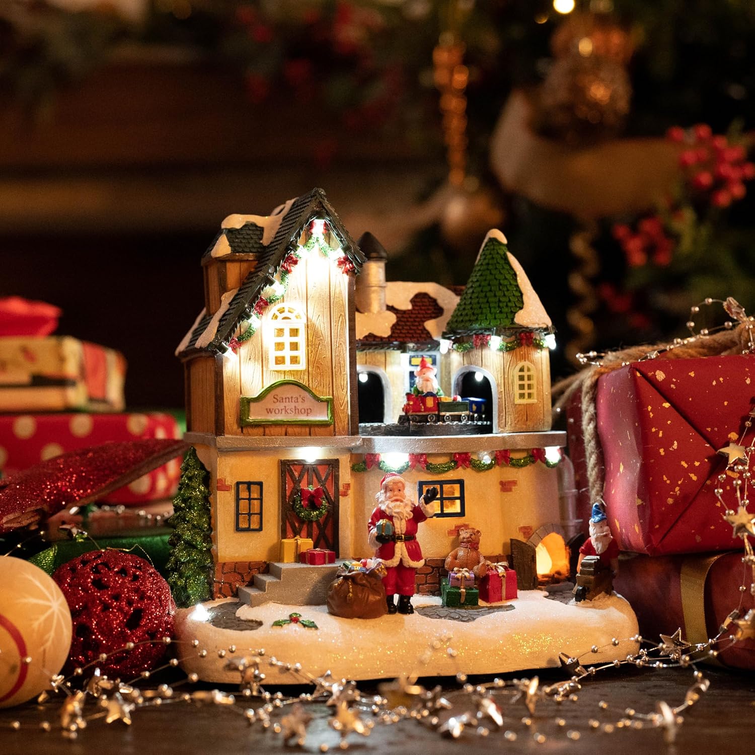 Christmas Village Lighted Sant - Lighting Table Decor 리뷰 및 가격