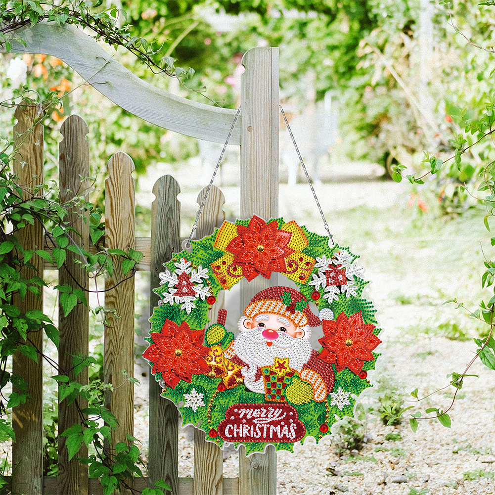Christmas Wreath with LED Ligh - Pendant Lighting Christmas Decor 리뷰 및 가격