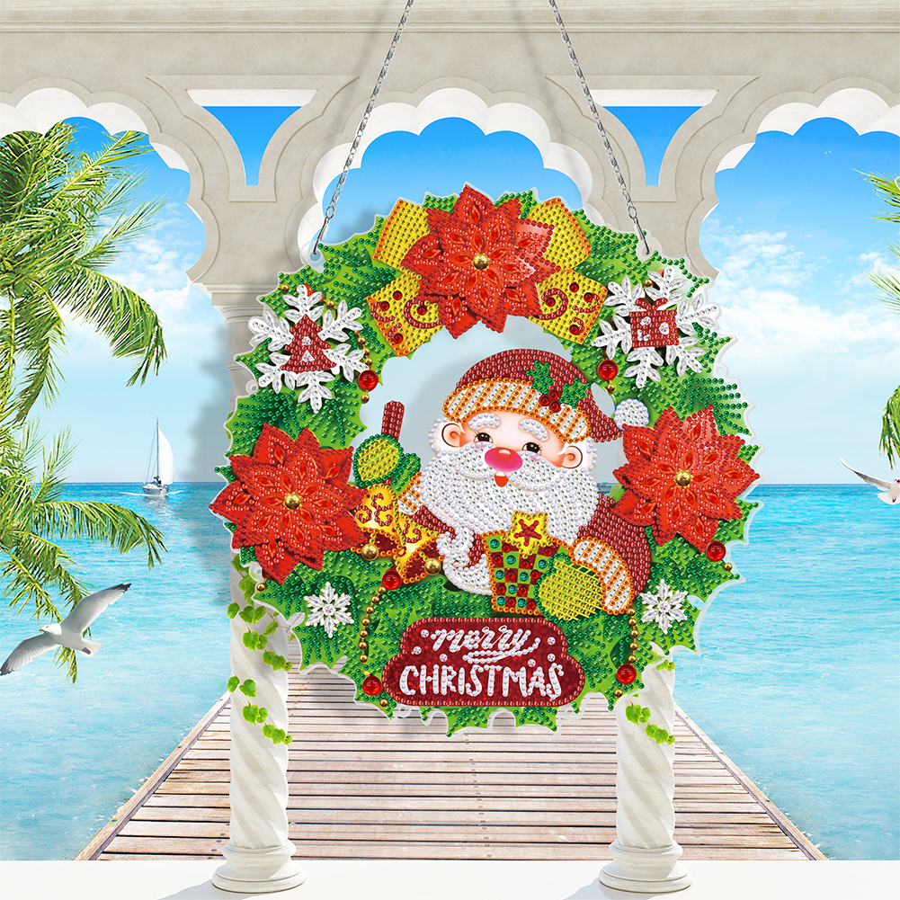 Christmas Wreath with LED Ligh - Pendant Lighting Christmas Decor 리뷰 및 가격