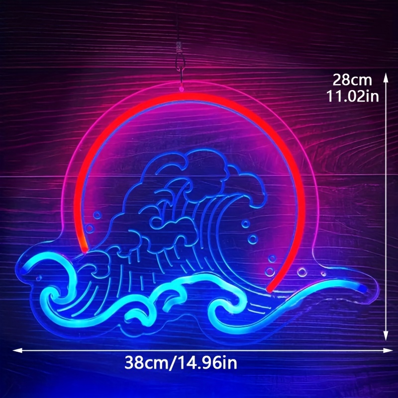 Wave Wall Neon Light Sign Sunr - Lighting Decor Sunrise 리뷰 및 가격