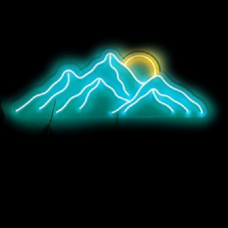 Neon Sign Mountain Neon Signs  - Lighting Decor Sunrise 리뷰 및 가격