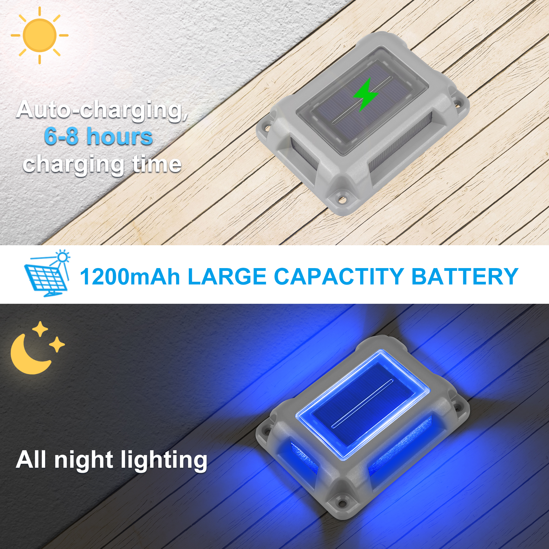 8PC Blue Light Solar Light Out - Lighting Decor Sunrise 리뷰 및 가격