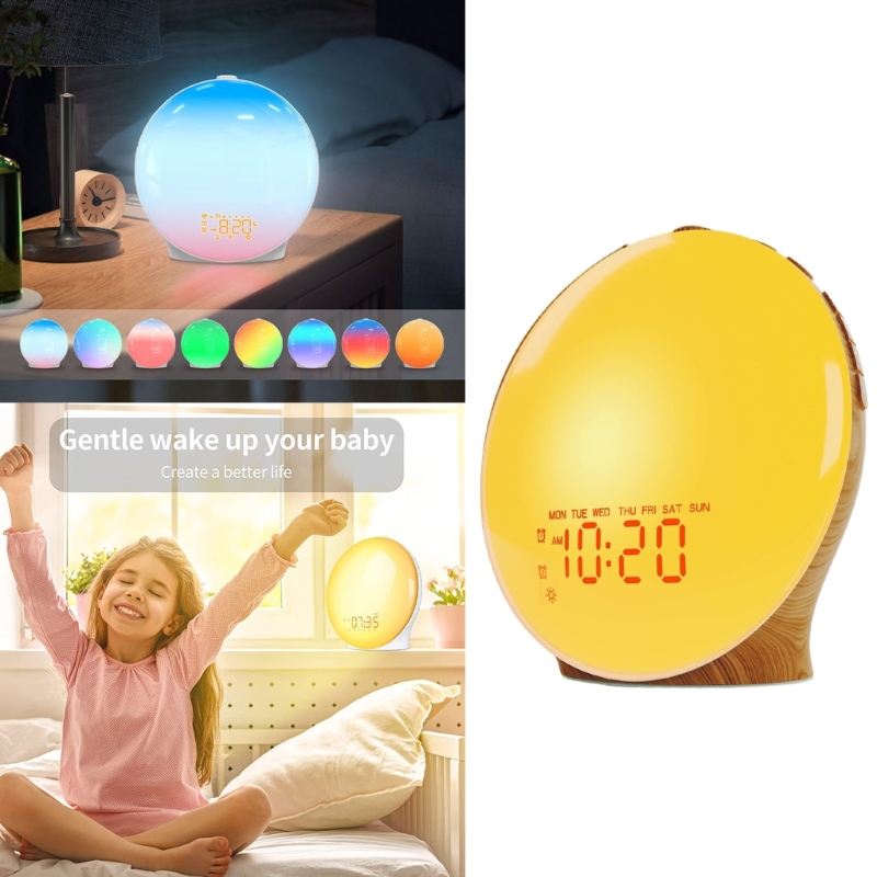 Wake Up Light with Wood Grains - Lighting Decor Sunrise 리뷰 및 가격