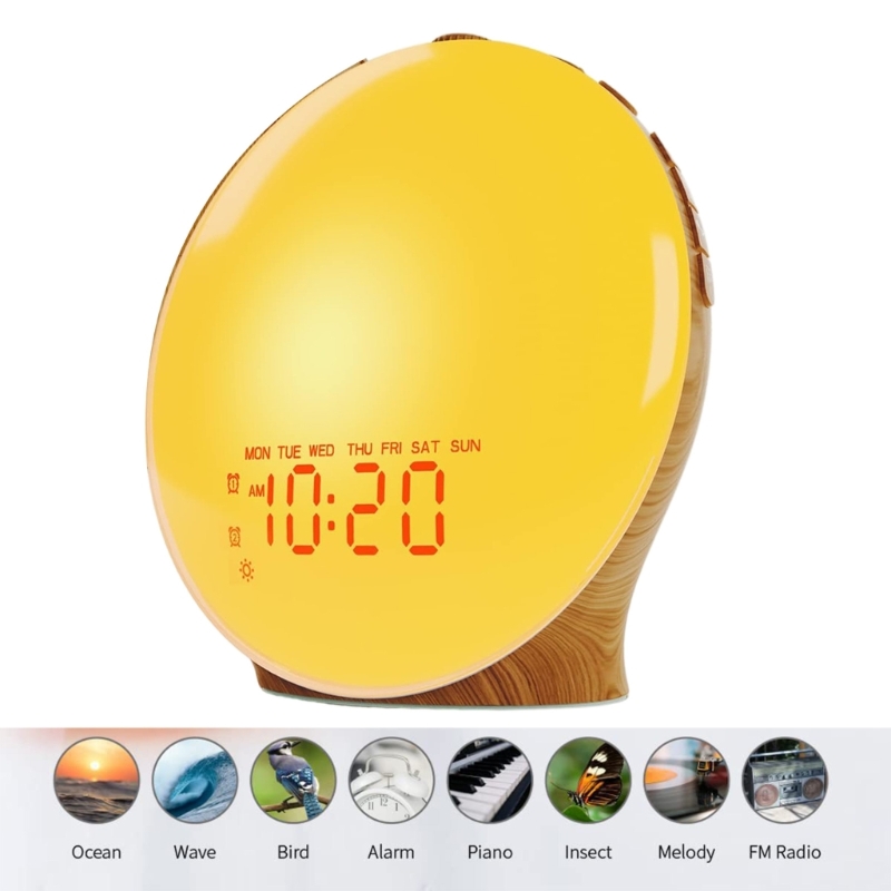 Wake Up Light with Wood Grains - Lighting Decor Sunrise 리뷰 및 가격