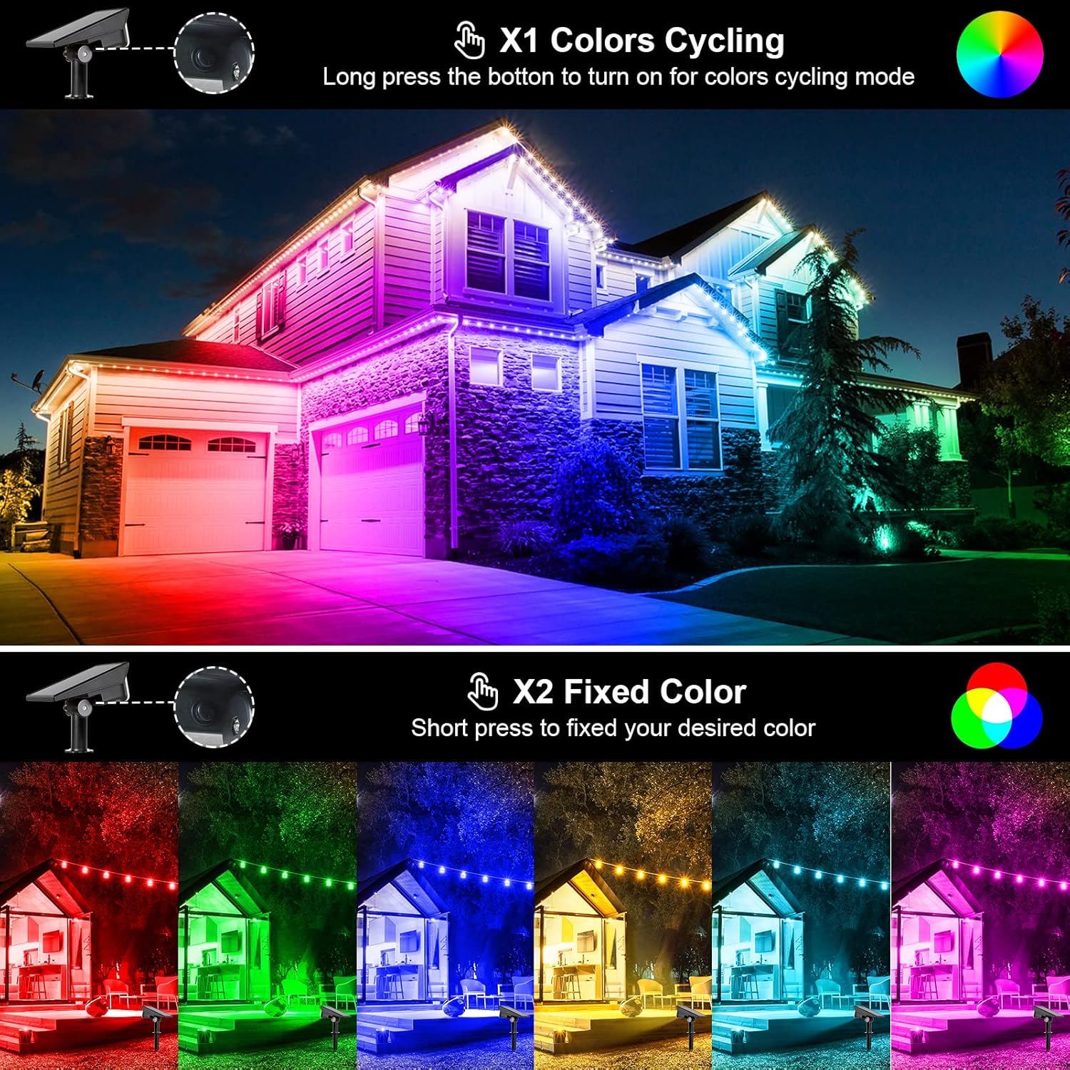2pcs Solar LED Light Outdoor R - Lighting Decor Sunrise 리뷰 및 가격