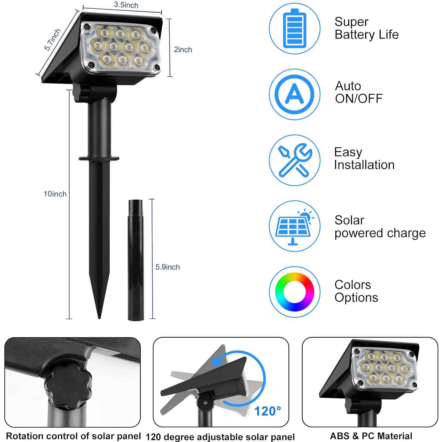 2pcs Solar LED Light Outdoor R - Lighting Decor Sunrise 리뷰 및 가격