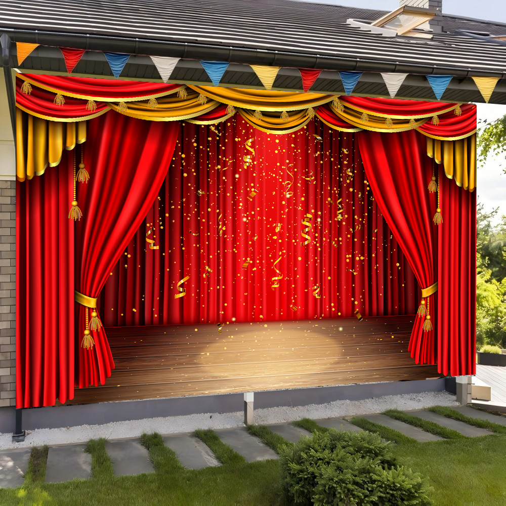 Red Theater Curtain Party Back - Lighting Decor Photos 리뷰 및 가격