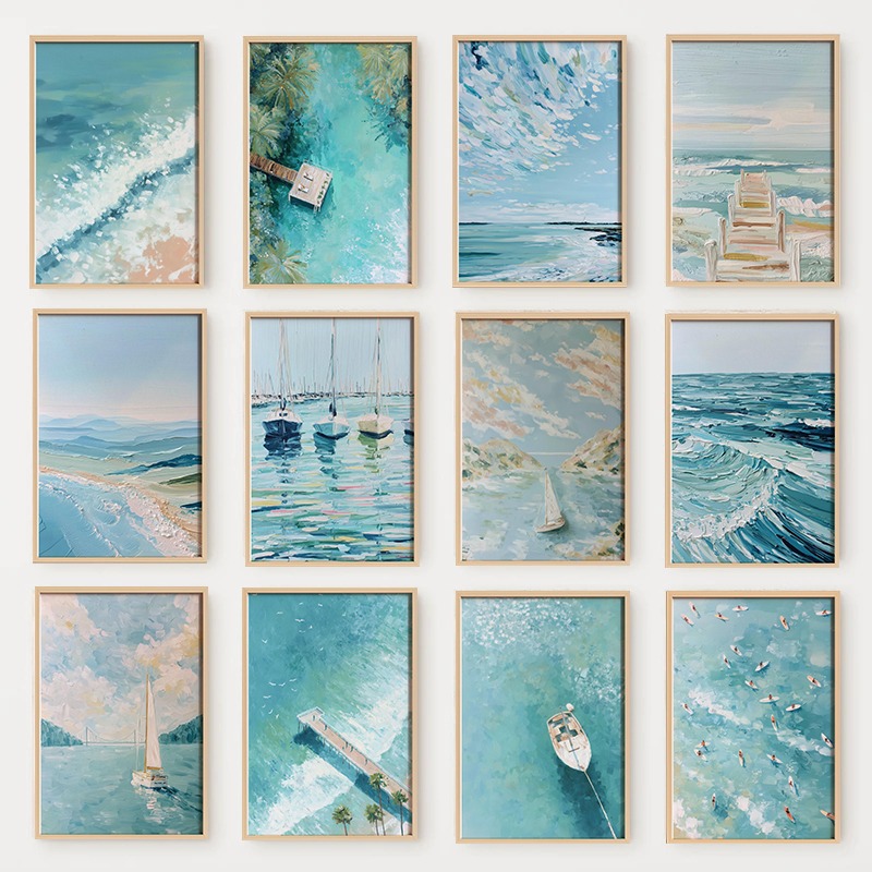Light Blue Ocean Stretched So  - Lighting Decor Ideas 리뷰 및 가격