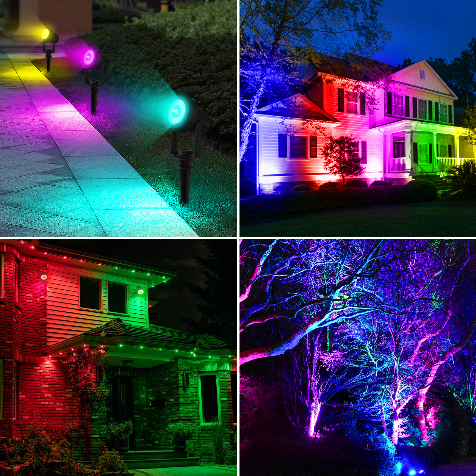 1/2/4/6 Lights RGB Solar Spotl - Lighting Decor Sunrise 리뷰 및 가격