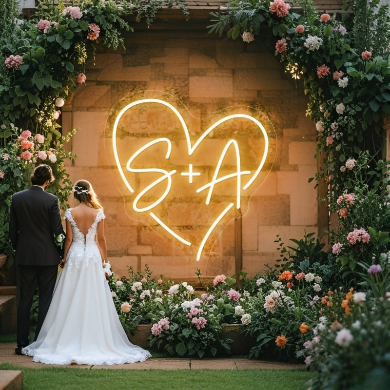 Custom Initials Heart LED Neon - Lighting Decor Ideas 리뷰 및 가격