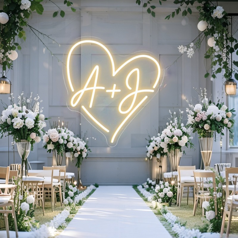 Custom Initials Heart LED Neon - Lighting Decor Ideas 리뷰 및 가격