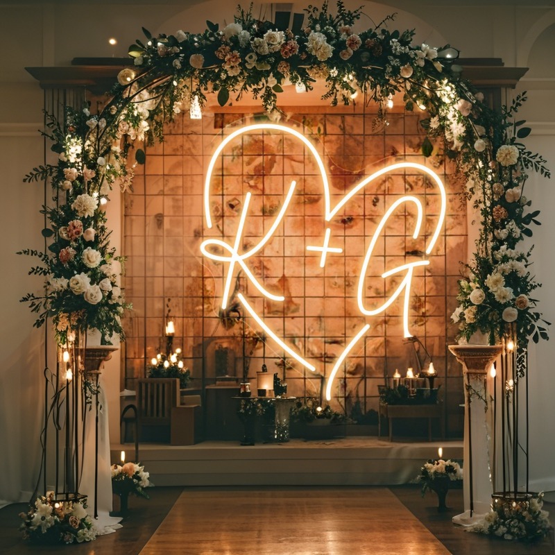 Custom Initials Heart LED Neon - Lighting Decor Ideas 리뷰 및 가격