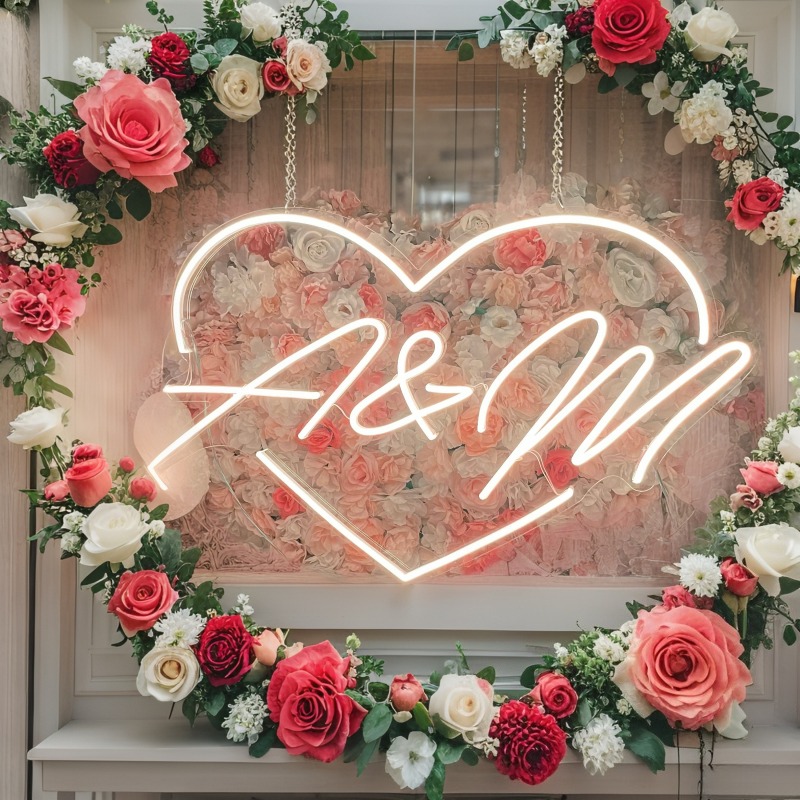 Custom Initials Heart LED Neon - Lighting Decor Ideas 리뷰 및 가격