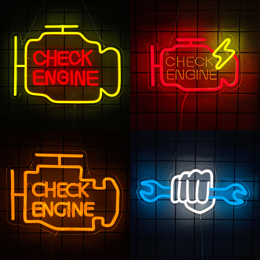 Check Engine Neon Sign For Wal - Garage Lighting Decor 리뷰 및 가격