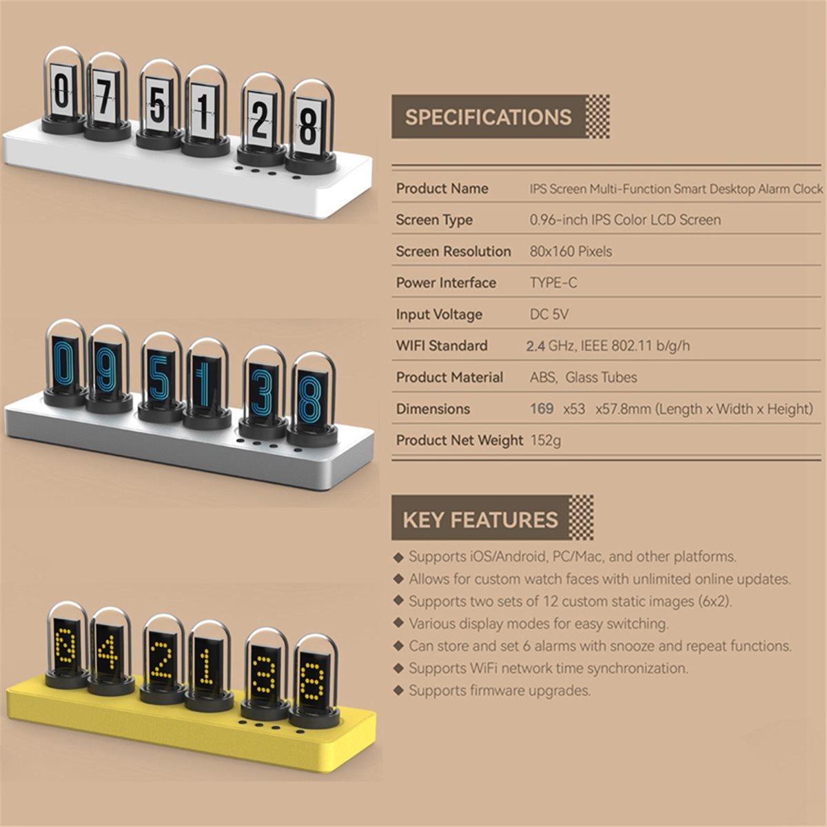 A73T WiFi Control IPS Clock wi - Bedroom Lighting Decor Ideas 리뷰 및 가격