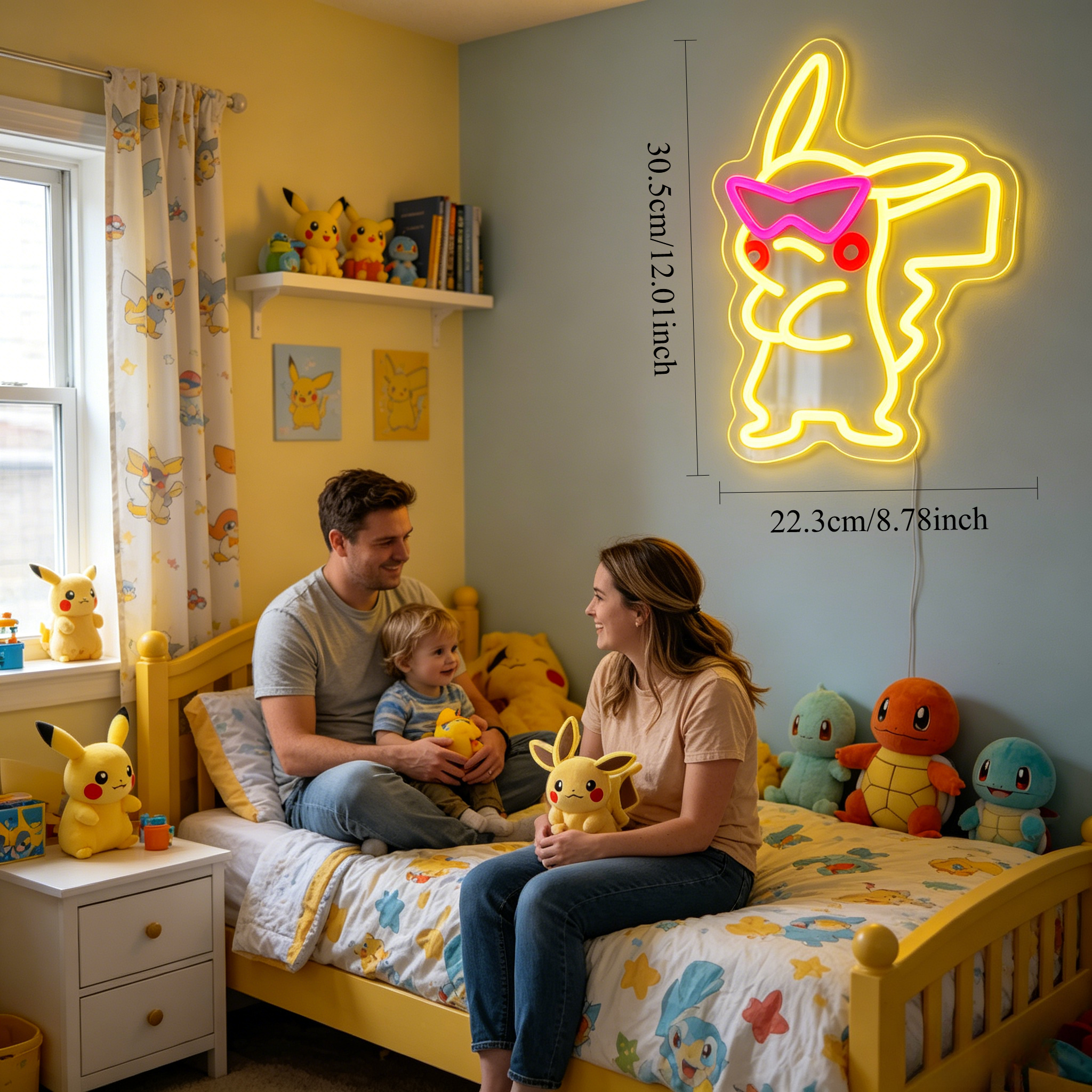 Anime Pink Sunglasses Pikachu  - Bedroom Lighting Decor Ideas 리뷰 및 가격