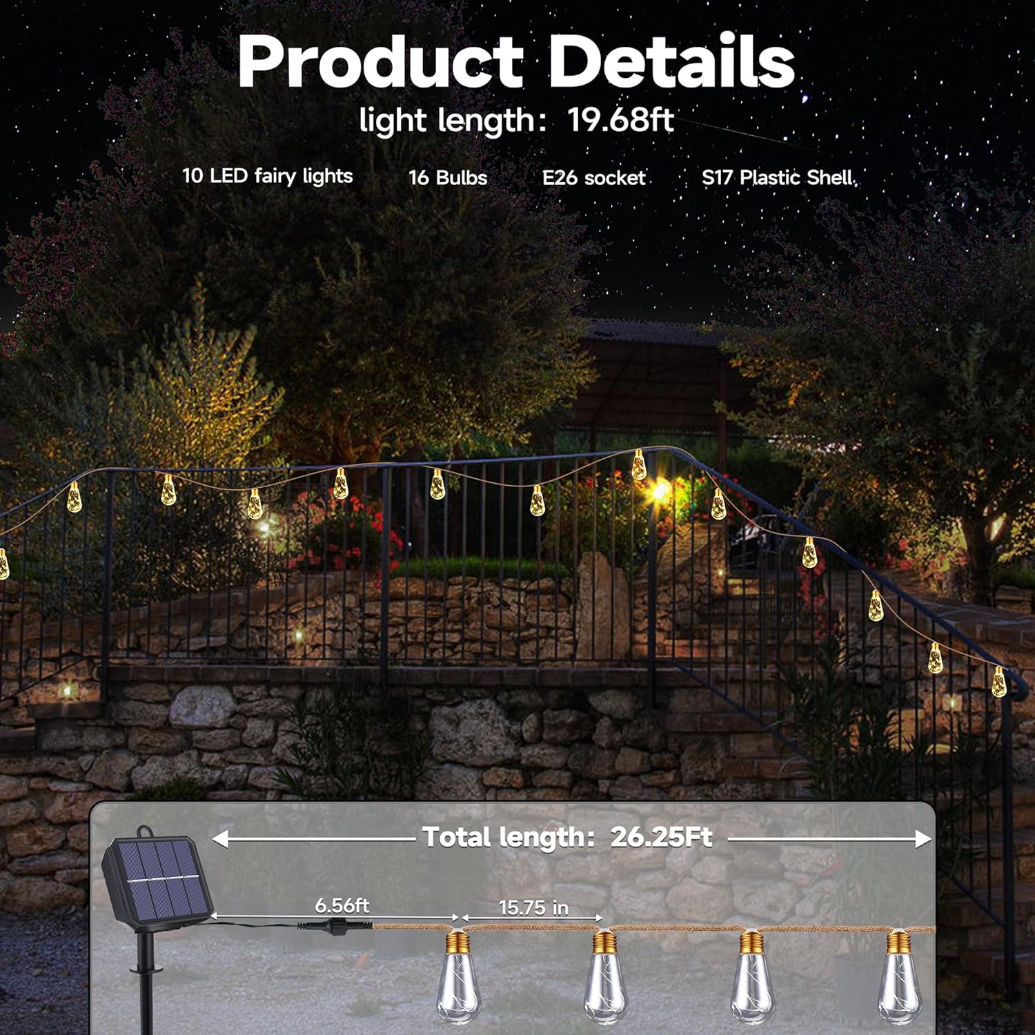 Solar Outdoor String Lights 20 - String Light Outdoor 리뷰 및 가격