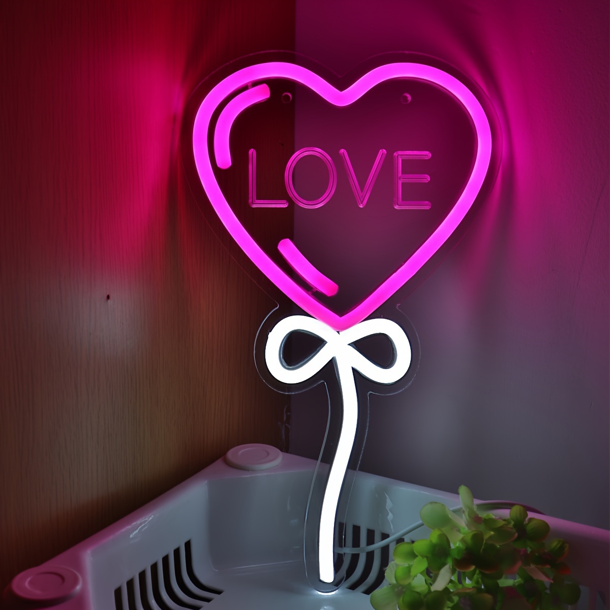 LOVE Heart Balloon Shape Pink  - Bedroom Lighting Decor Ideas 리뷰 및 가격