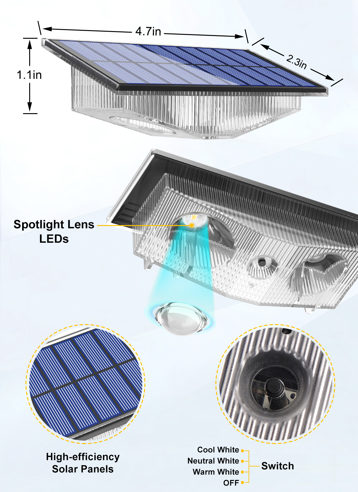 2/4/6 PCS Solar Wall Light Out - Lighting Decor Sunrise 리뷰 및 가격