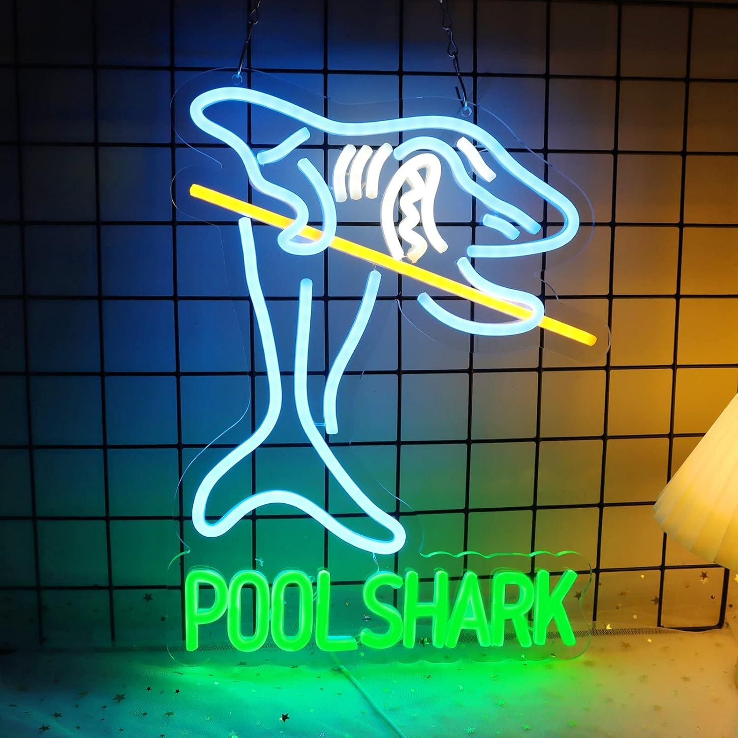 Pool Shark Billiards Neon Sign - Garage Lighting Decor 리뷰 및 가격