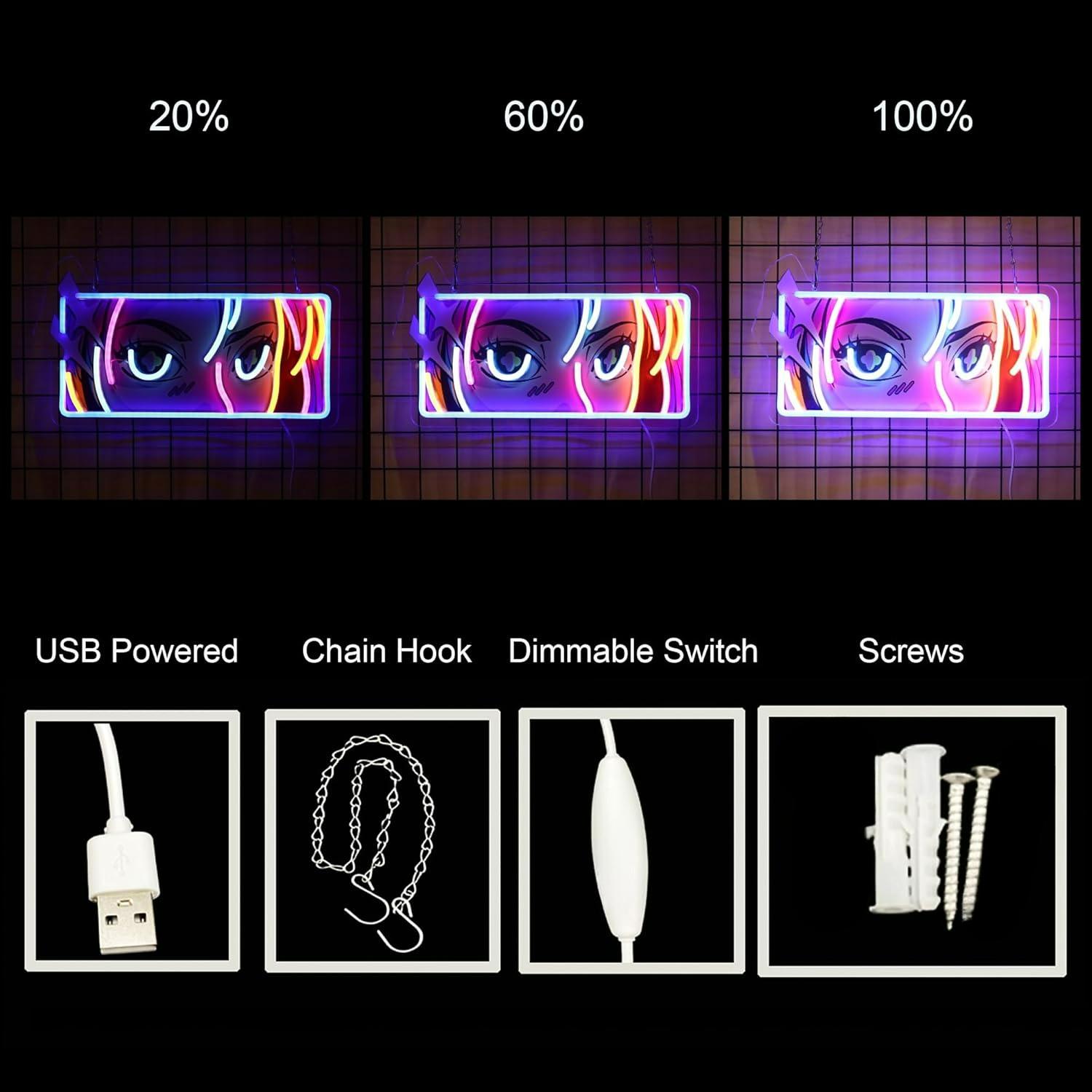 Passionate Eyes Neon Sign USB  - Garage Lighting Decor 리뷰 및 가격