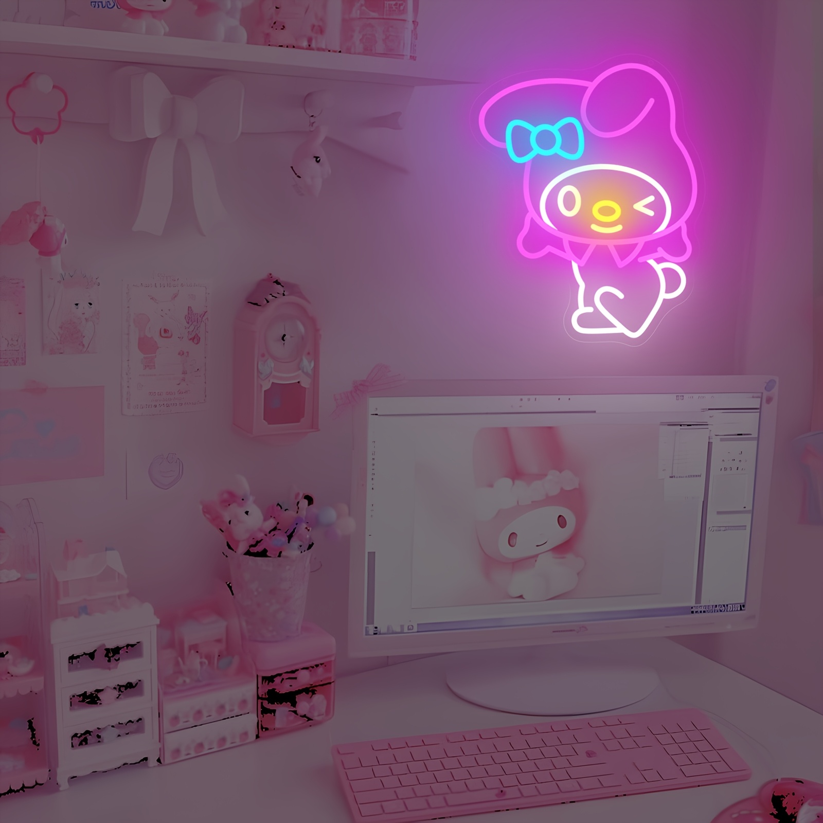 My Melody Neon Sign for Wall D - Bedroom Lighting Decor Ideas 리뷰 및 가격