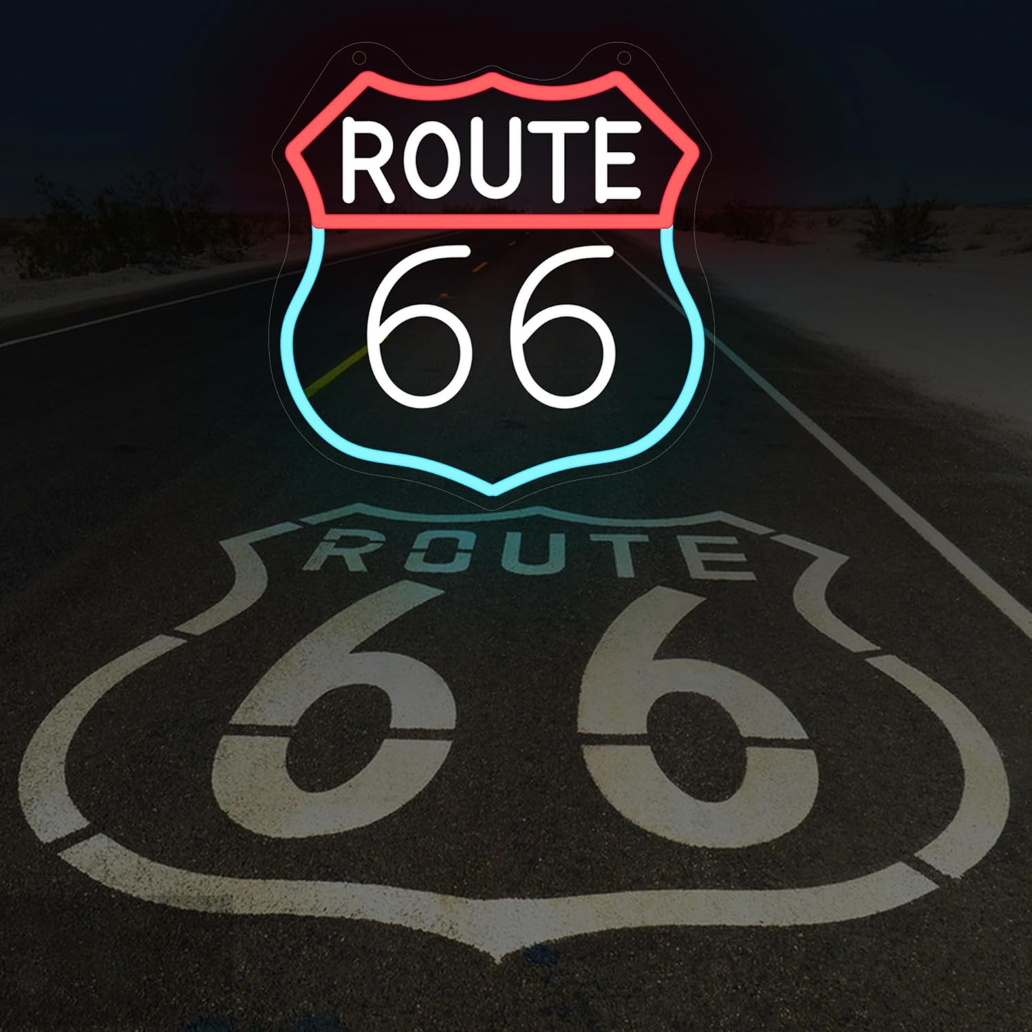 Route 66 Neon Sign Art Wall Li - Garage Lighting Decor 리뷰 및 가격