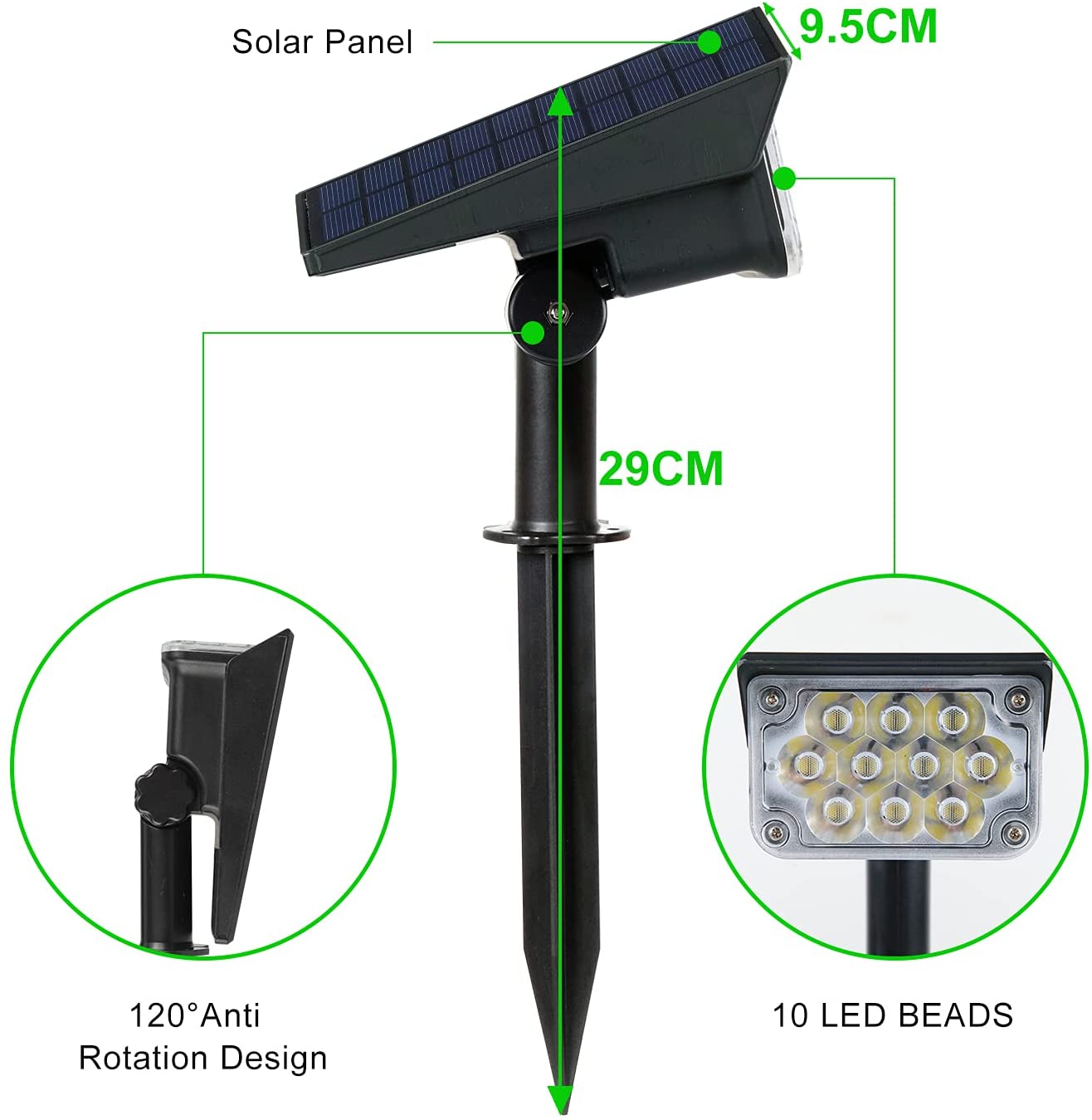 T-SUN Adjustable Solar Spotlig - Lighting Decor Sunrise 리뷰 및 가격
