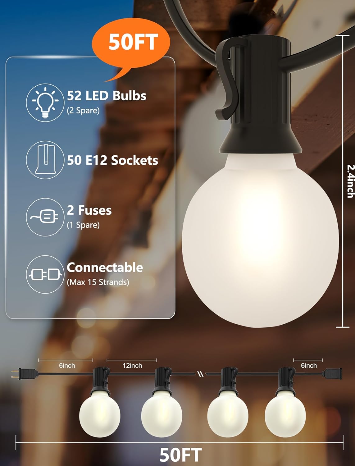 50FT Outdoor String Lights wit - String Light Outdoor 리뷰 및 가격