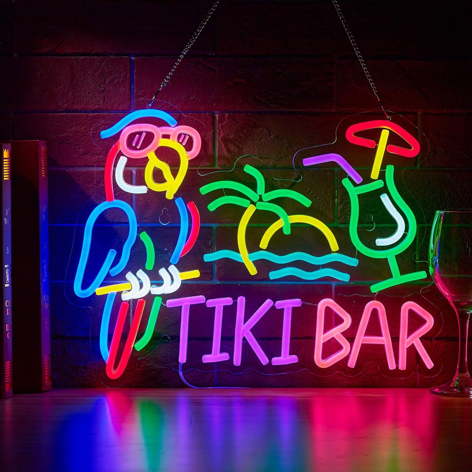 Tiki Bar Parrot Palm Tree Neon - Lighting Decor Ideas 리뷰 및 가격
