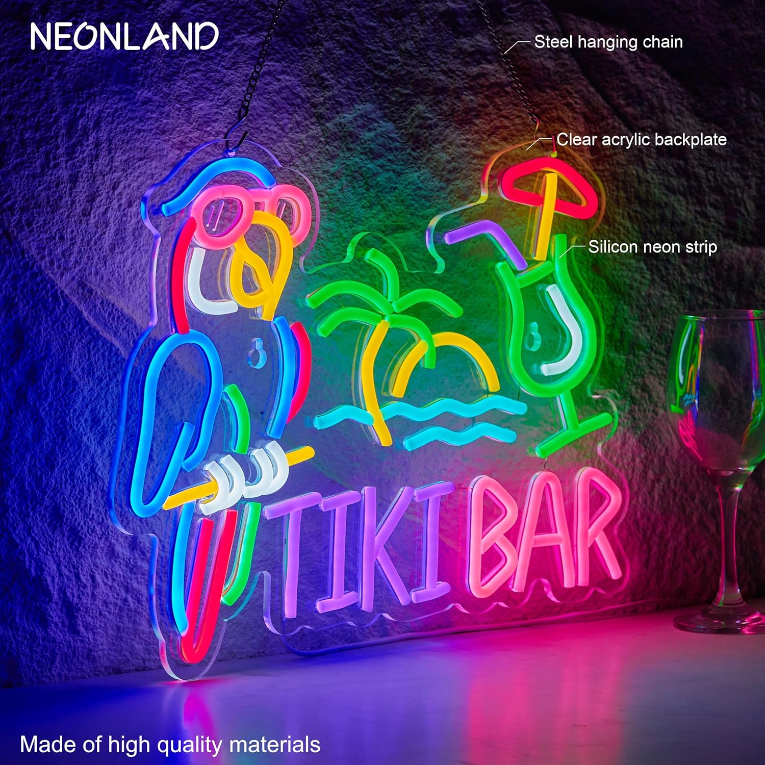 Tiki Bar Parrot Palm Tree Neon - Lighting Decor Ideas 리뷰 및 가격