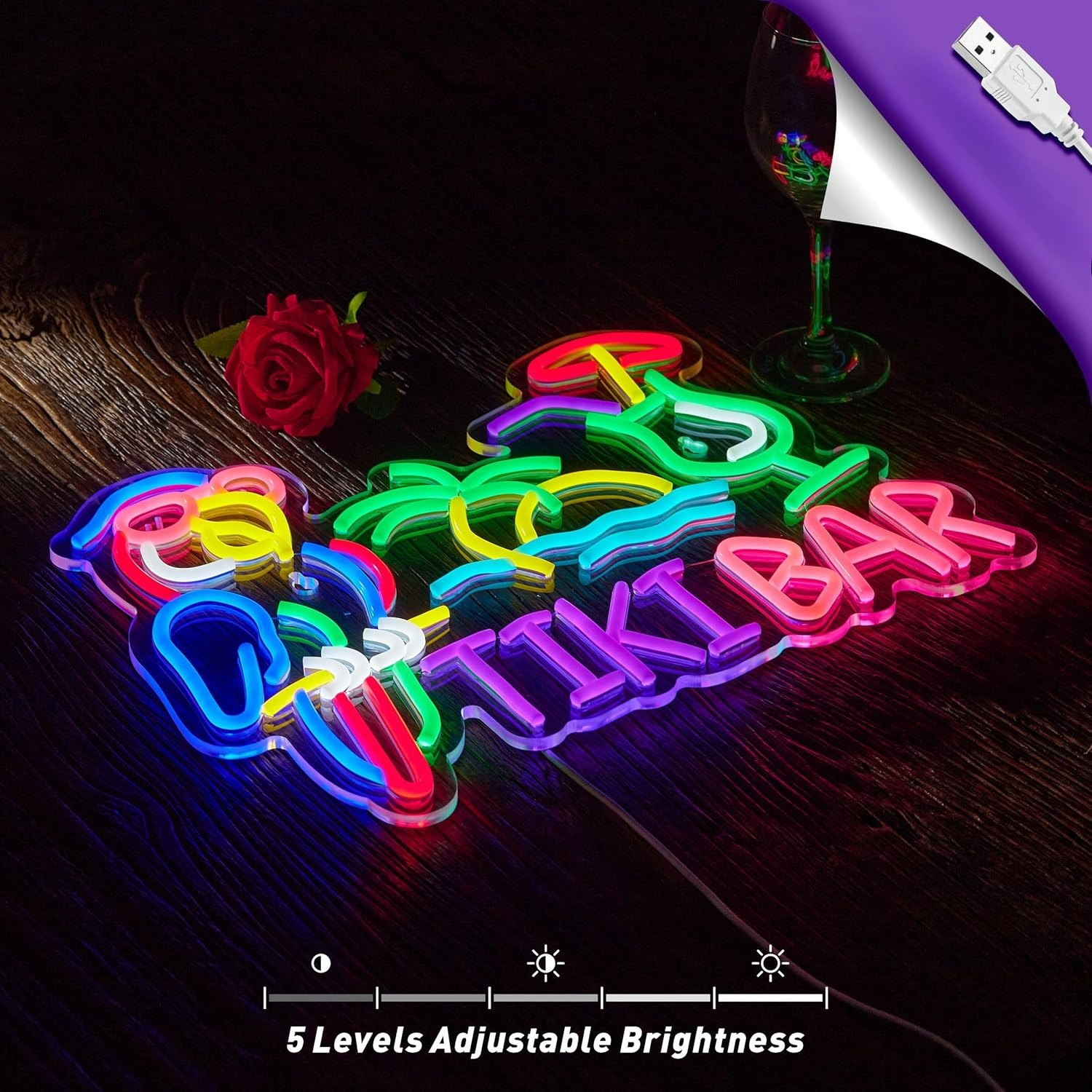 Tiki Bar Parrot Palm Tree Neon - Lighting Decor Ideas 리뷰 및 가격