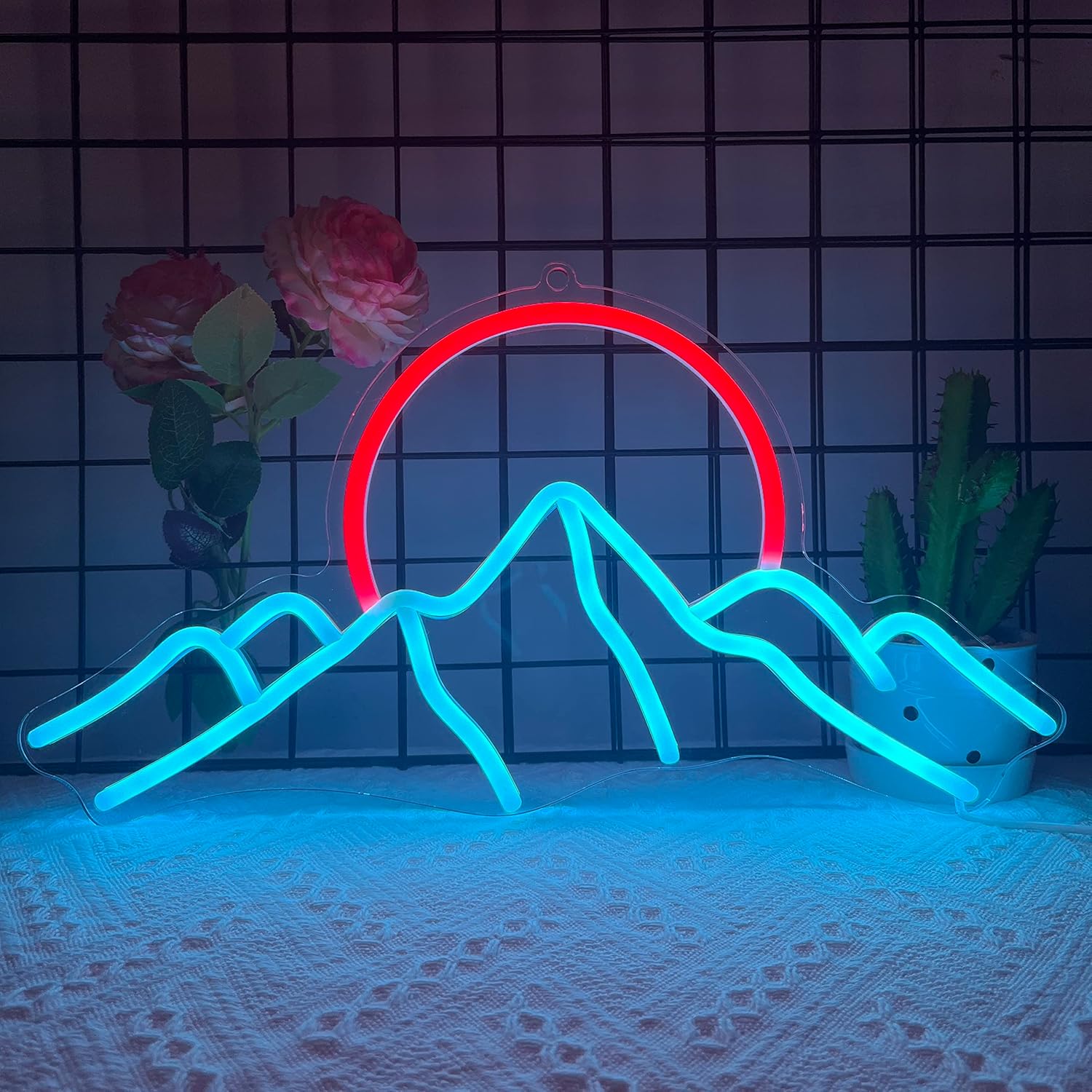 Ice Mountain Neon Sign Sunrise - Lighting Decor Sunrise 리뷰 및 가격