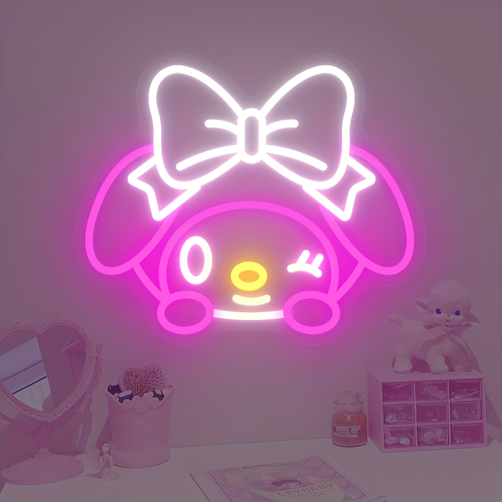 My Melody Neon Sign with Big B - Bedroom Lighting Decor Ideas 리뷰 및 가격