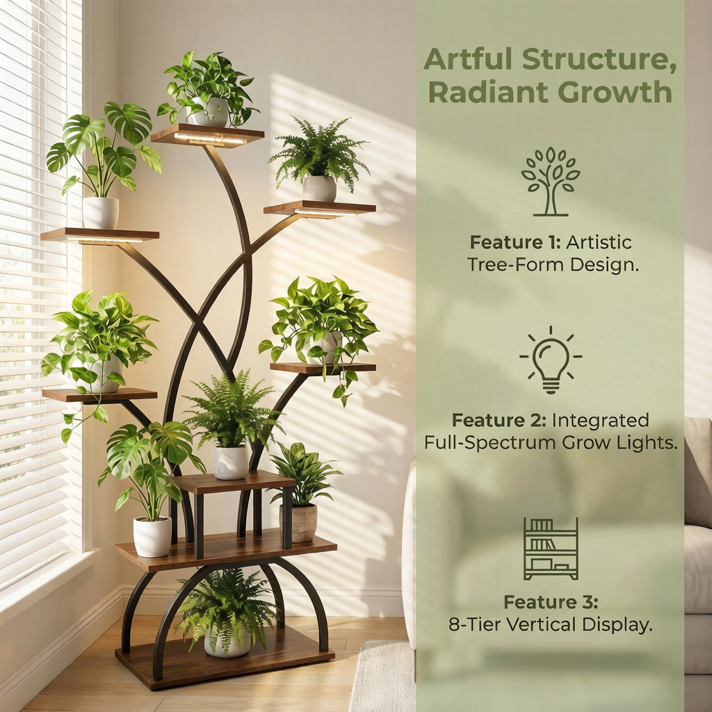 Indoor Plant Stand with Grow L - Lighting Decor Photos 리뷰 및 가격