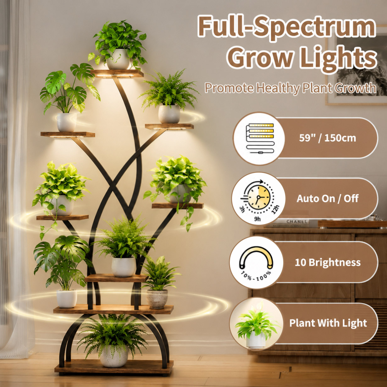 Indoor Plant Stand with Grow L - Lighting Decor Photos 리뷰 및 가격
