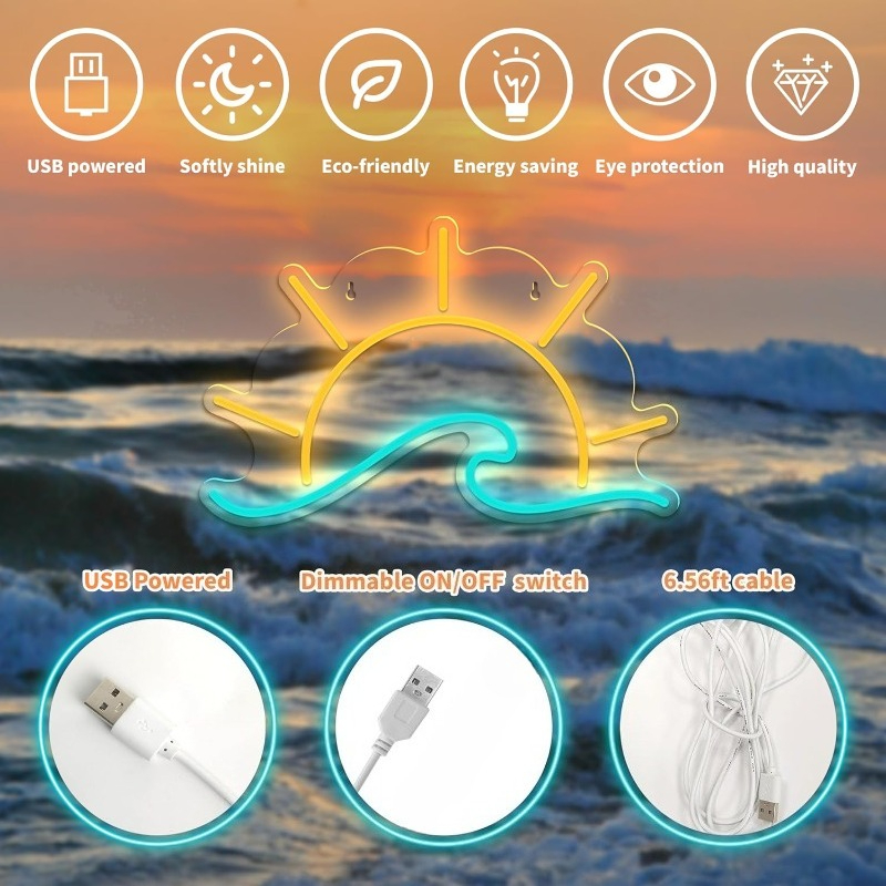 Sunset Sunrise Neon Sign Sun O - Lighting Decor Sunrise 리뷰 및 가격