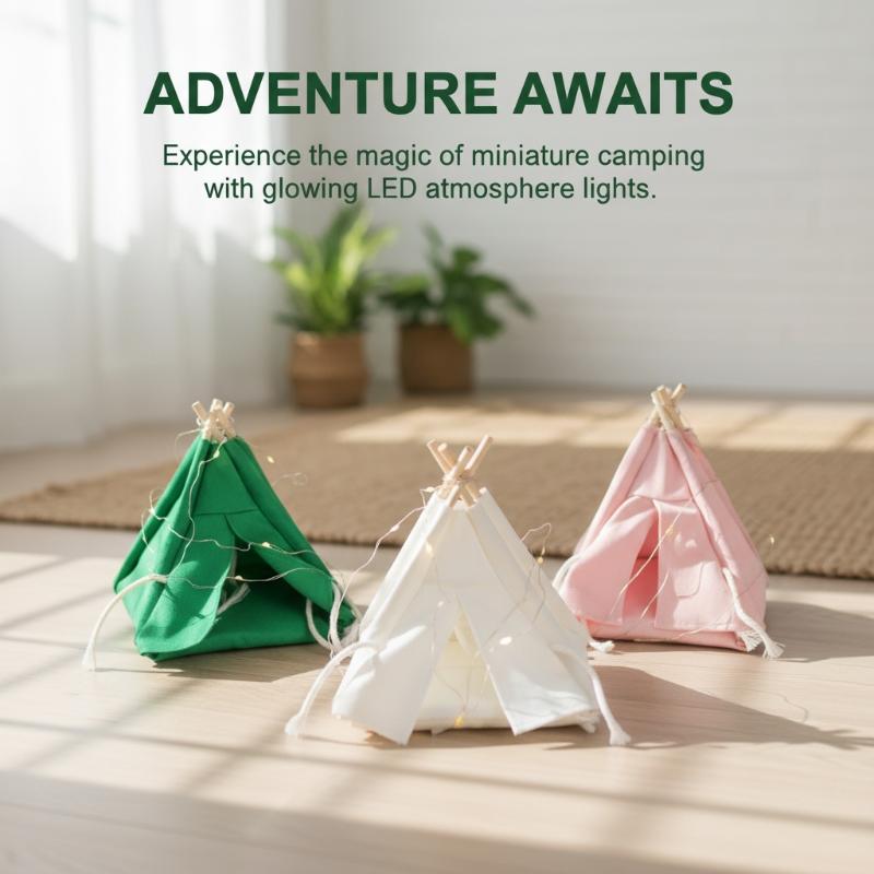 1/12 Dollhouse Mini Tent Model - Lighting Decor Photos 리뷰 및 가격