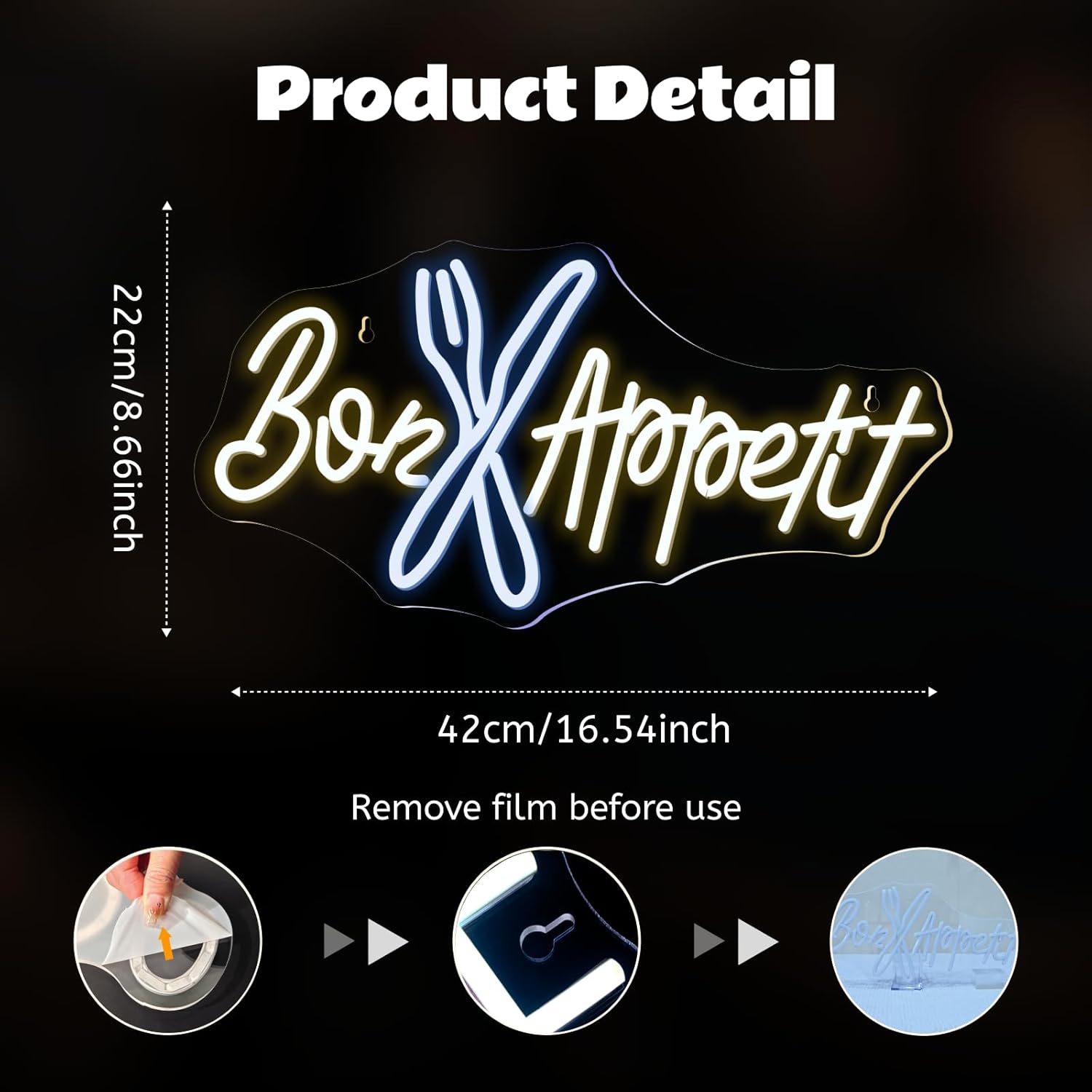 Bon Appétit Neon Sign Good App - Bedroom Lighting Decor Ideas 리뷰 및 가격
