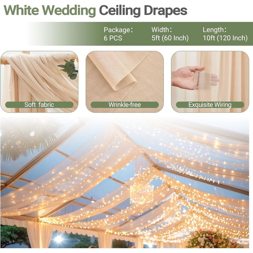 6 Panels Champagne Ceiling Dra - Lighting Decor Photos 리뷰 및 가격