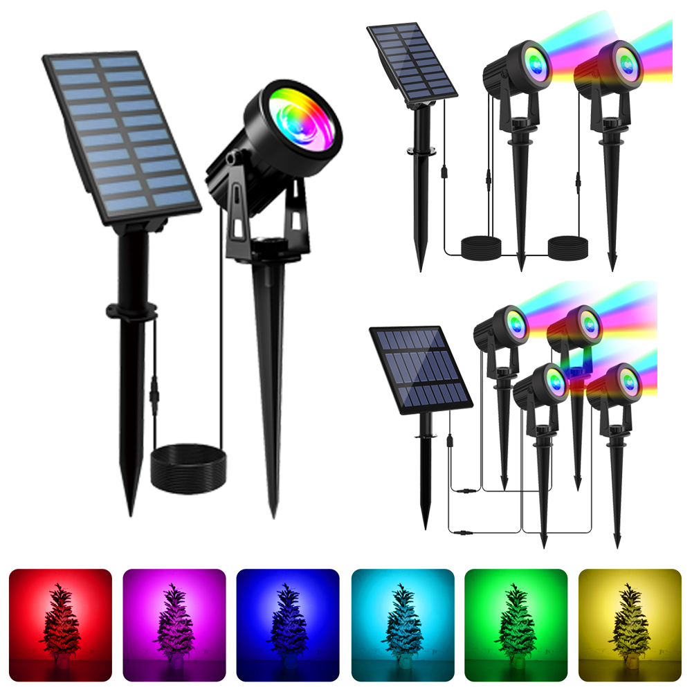 1/2/4 Lights RGB Solar LED Lig - Lighting Decor Sunrise 리뷰 및 가격