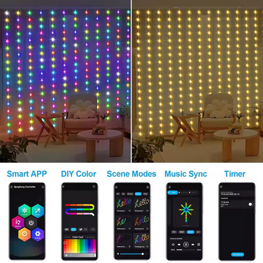 3M RGB Smart LED Curtain Light - String Light Outdoor 리뷰 및 가격