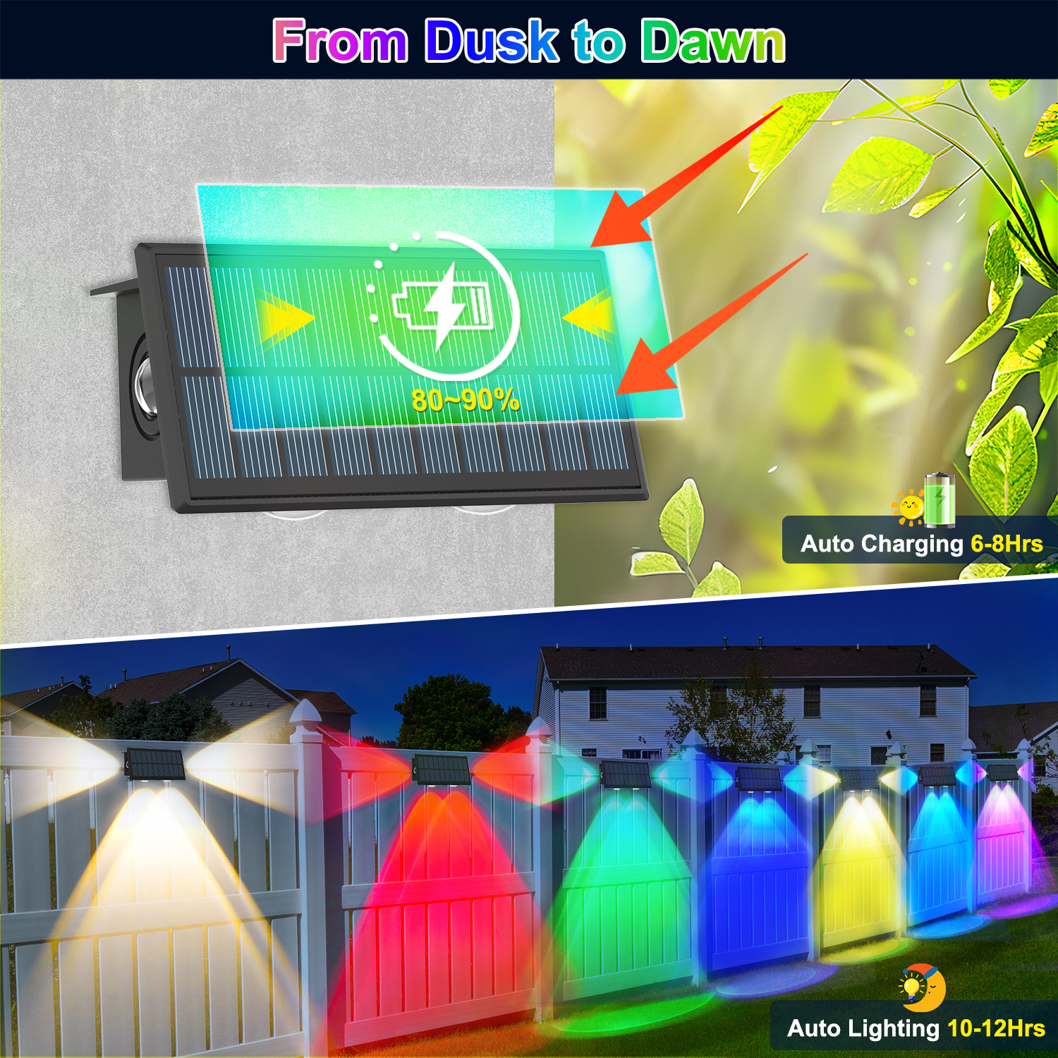 4PCS Solar Fence Light RGB Col - Lighting Decor Sunrise 리뷰 및 가격